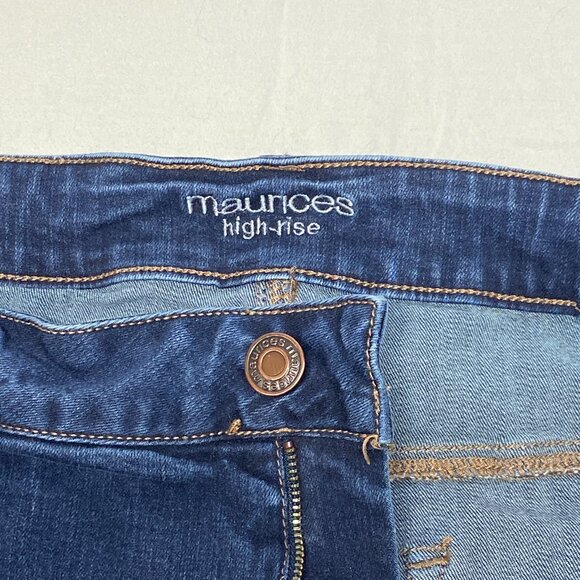 Maurices High Rise Skinny Stretch Jeans Jeggings 22W Short Medium Wash Denim - Picture 10 of 12